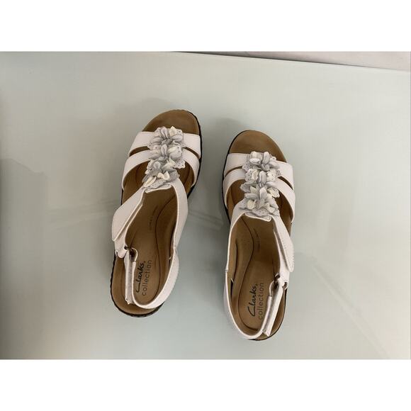 Clarks Women's Merliah Sheryl Leather Strappy Wedge Heels Shoes Size 8.5 D NIB - Picture 5 of 7